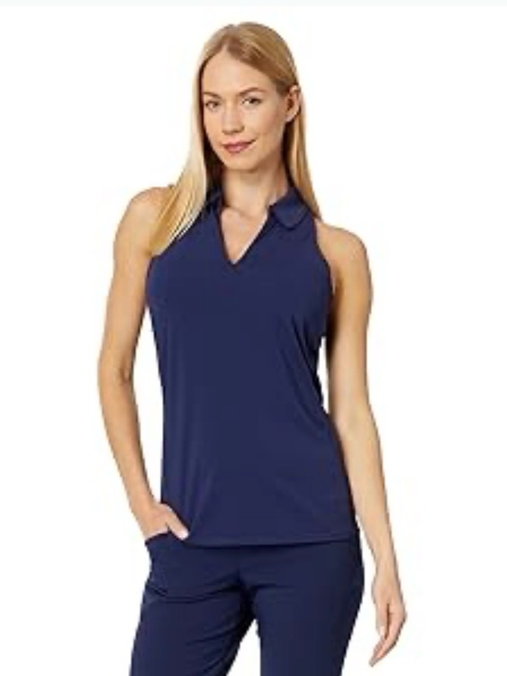 Lilly Pulitzer Lakelyn Bra Polo UPF 50+ Top Builtin Shelf Bra navy Large nwt $98